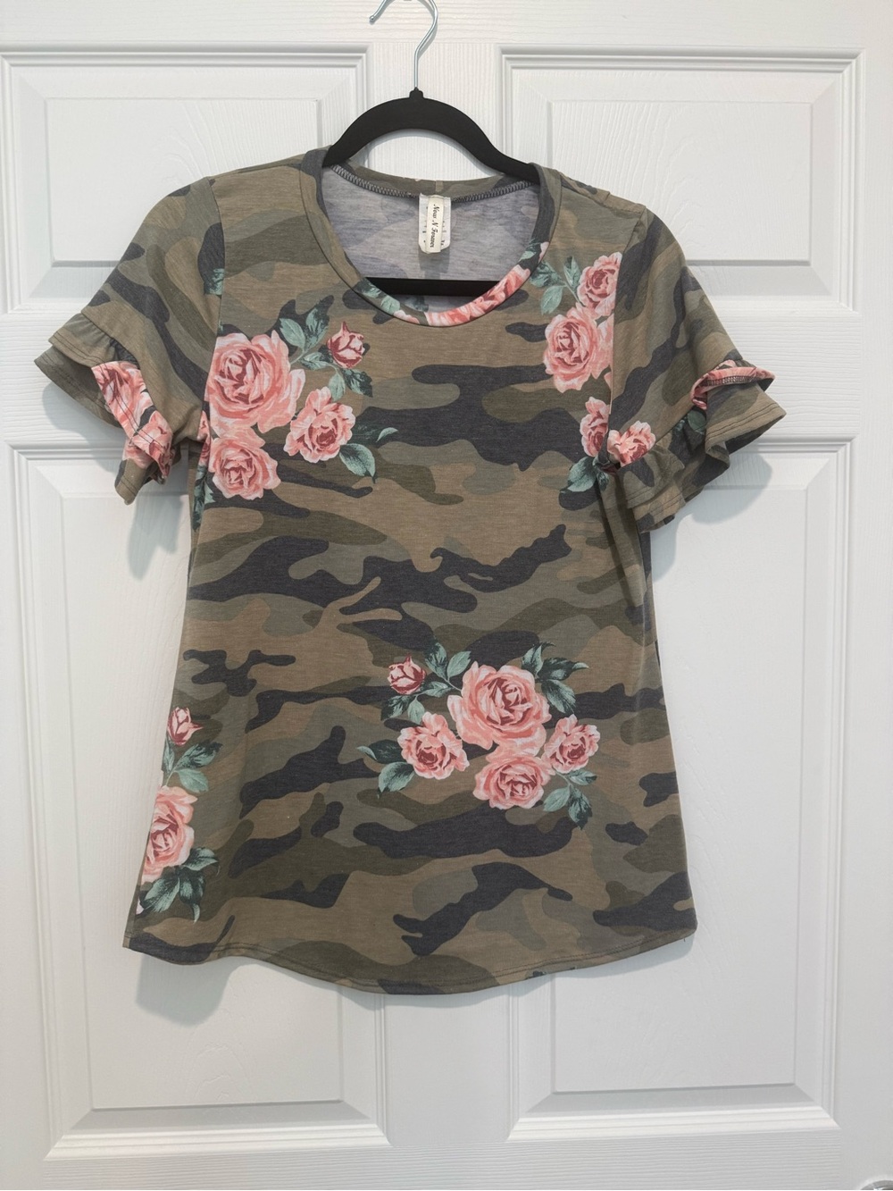 Camo & Pink Floral Short Sleeve Tee